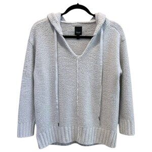 Simply Vera Wang Chenille Hoodie Light Blue Gray Pullover XL